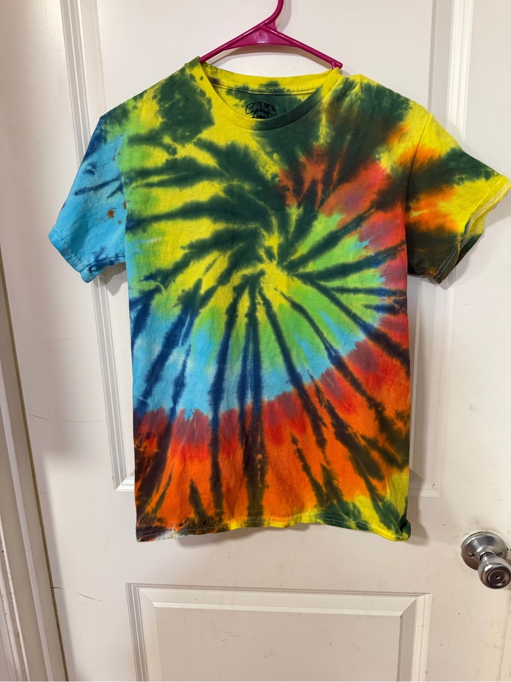 Multicolor Spiral Tie-Dye Short Sleeve Tee